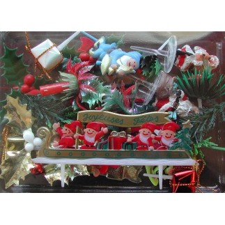 Set of 10 packets of 25 Christmas figurines