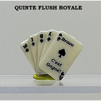 Set of 5 winning fèves numbered "the royal flush quinte"