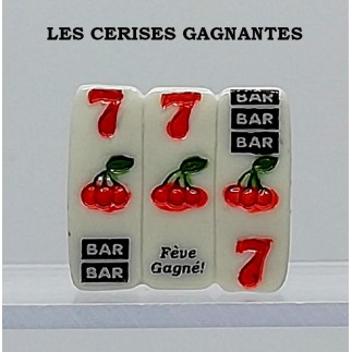 Set of 10 winning fèves numbered "the winning cherries"