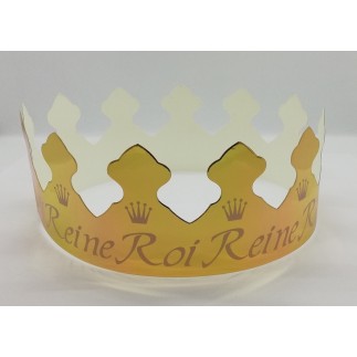 Caja de 100 coronas Rey & Reina - fondo oro / motivo crema
