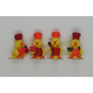 Set of 4 easter chicks pastry chef