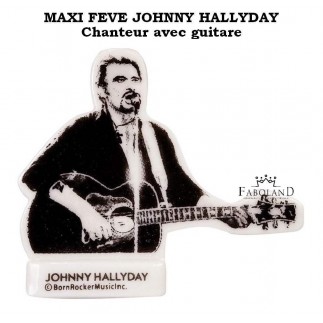 MAXI FÈVE "Johnny HALLYDAY" singer with guitar - Height 5cm
