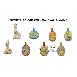 Sophie la girafe "Pendentifs bas relief" - Boîte de 100 pièces