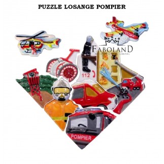 Puzzle losange pompiers - Boîte de 100 pièces