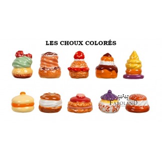 Colored choux buns