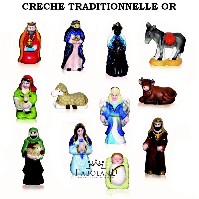 Gold traditional nativity scene box of 100 available