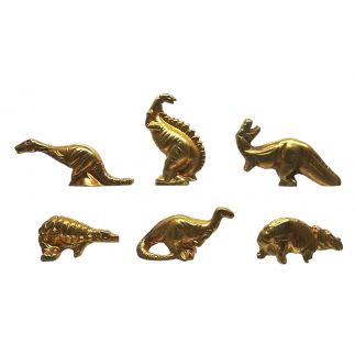Les dinosaures par ALCARA - métal doré - AFF 3.94 -  feve epiphanie FABOLAND