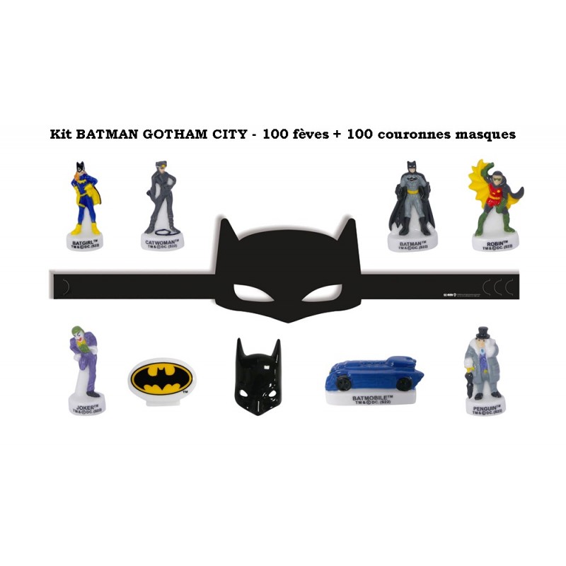 Kit BATMAN GOTHAM CITY 100 munecos 100 coronas setes en