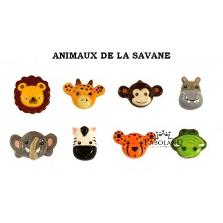 Animales de la sabana "bajorrelieve - 2D" - caja de 100 piezas