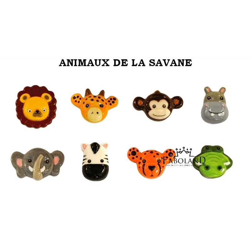 Animales de la sabana "bajorrelieve - 2D" - caja de 100 piezas