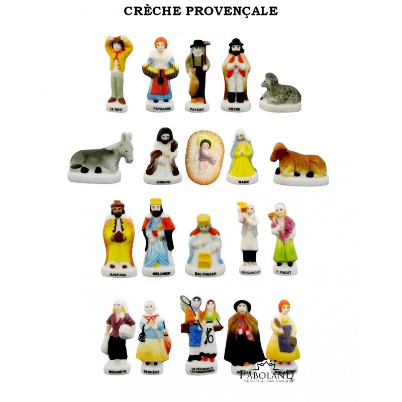 Santons - crèche provençale - boite de 100 fèves - FABOLAND