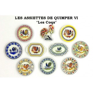 Les assiettes de QUIMPER VI - Les Coqs