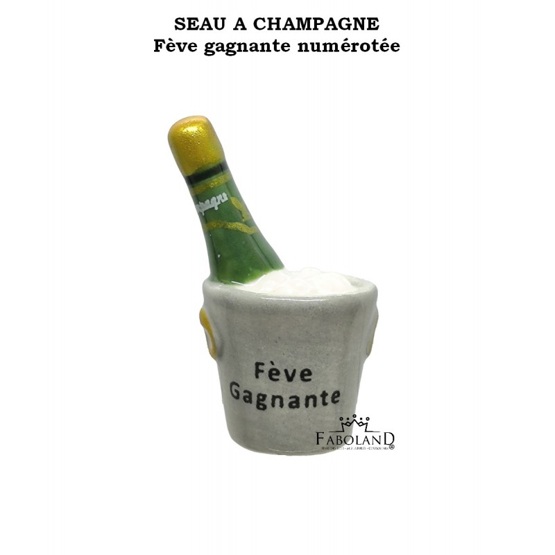 Set of 10 winning fèves numbered "Champagne bucket"