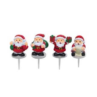 Red and green Santa Claus x4