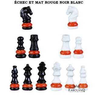 Échec et mat, rouge, noir et blanc - feve epiphanie FABOLAND