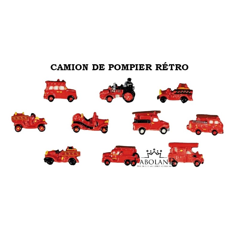 Camions de pompiers rétro - feve epiphanie FABOLAND