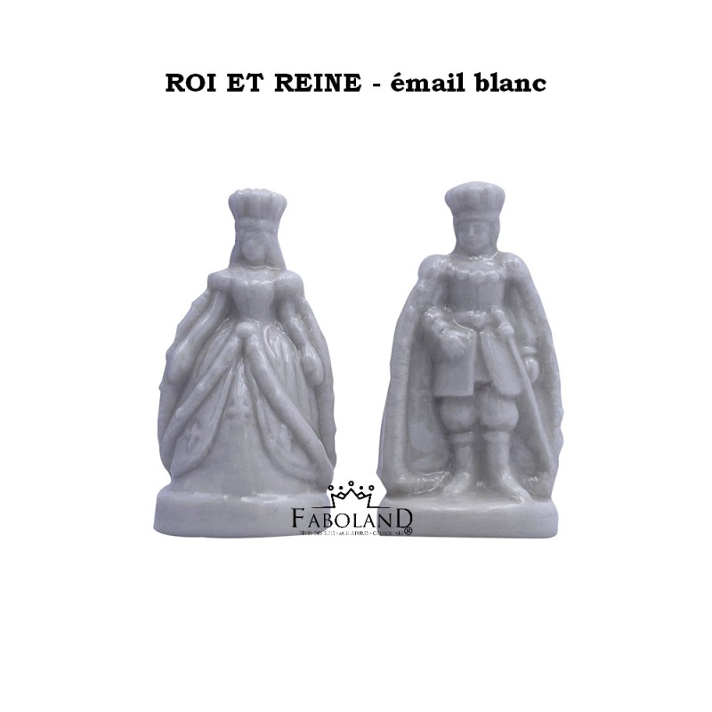 ROI ET REINE - émail blanc - feve epiphanie FABOLAND
