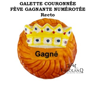 LOT DE 10 FÈVES GAGNANTES Numérotées "Galette couronnée"