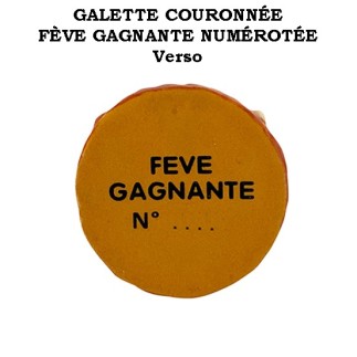 Winning fève numbered "Crowned king cake" - box of 100