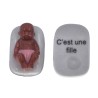 Annonce originale pour l'arrivée d'un bébé - C'est une fille - peau marron