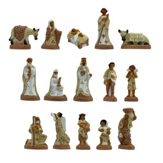 Santons - Taupe Provençal Baroque Nativity Scene - box of 100