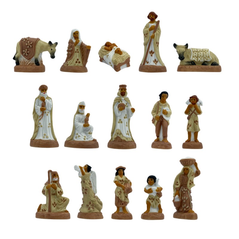 Santons - Taupe Provençal Baroque Nativity Scene - box of 100