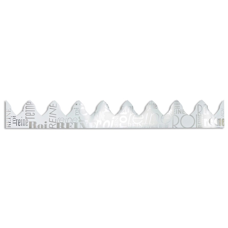 Couronne Roi et Reine argent métal - Boîte de 100 couronnes