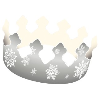 Couronne flocons argent métal - Boîte de 100 couronnes