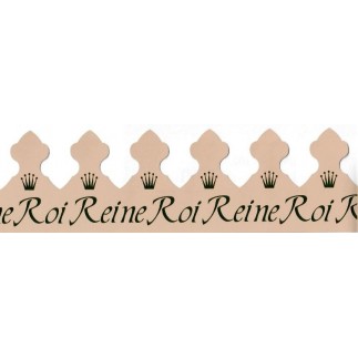 Couronne ROI - REINE / fonds crème motif OR