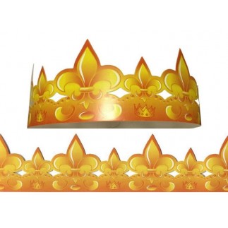 Lot de 25 couronnes dorées "Fleur de Lys" sous sachet individuel